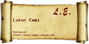 Later Emmi névjegykártya